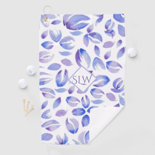Serviette De Golf Lavender Floral Monogram Dames (En situation)