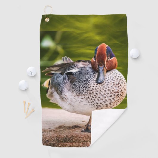 Serviette De Golf Le canard prend de l'avance (En situation)