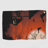 Serviette De Golf Le cauchemar de la lune sanglante d'Halloween (Horizontal)