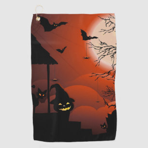 Serviette De Golf Le cauchemar de la lune sanglante d'Halloween