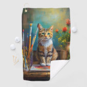 Serviette De Golf Le Chat Artistique (En situation)