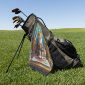 Serviette De Golf Le Chat Artistique (Vert)