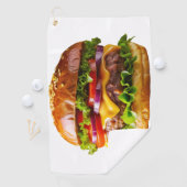 Serviette De Golf Le cheeseburger appétissant de SlipperyJoe crousti (En situation)