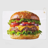 Serviette De Golf Le cheeseburger appétissant de SlipperyJoe crousti (Horizontal)