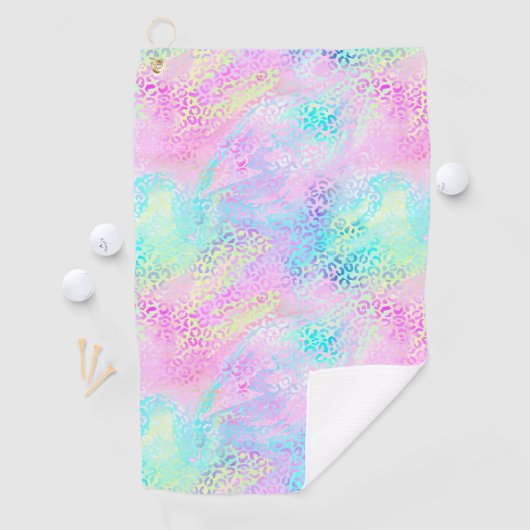 Serviette De Golf Le design Iridescente Leopard Series 10 (En situation)