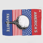 Serviette De Golf Le golf patriotique américain (Horizontal)
