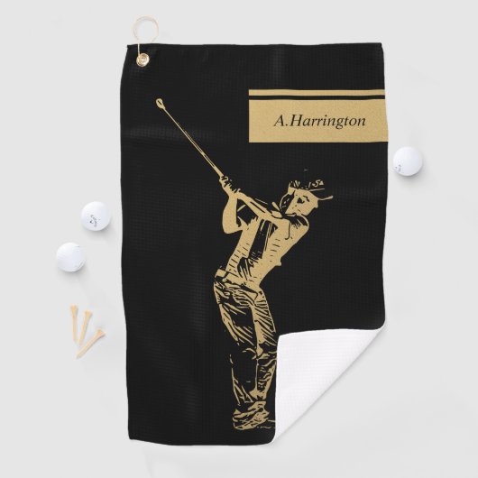 Serviette De Golf Le golfeur doré (En situation)