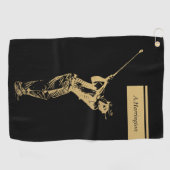 Serviette De Golf Le golfeur doré (Horizontal)