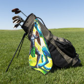 Serviette De Golf Le guerrier combat un tigre (Vert)