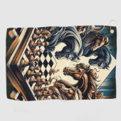 Serviette De Golf Le jeu des chevaliers - les échecs rencontre l'ima (Horizontal)