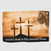 Serviette De Golf Le Lion de Juda Trois Croix Pasteur de l'Église (Horizontal)