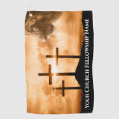 Serviette De Golf Le Lion de Juda Trois Croix Pasteur de l'Église (Devant)
