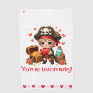 Serviette De Golf Le magnifique pirate de la Saint Valentin
