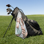Serviette De Golf Le meilleur modèle photo de typographie de fête (Vert)