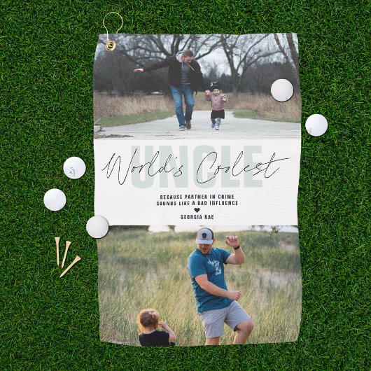 Serviette De Golf Le meilleur oncle du monde | Collage photo moderne