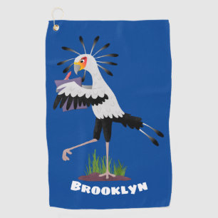 Serviette De Golf Le mignon secrétaire oiseau écrire des notes dessi