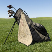 Serviette De Golf Le monde, la projection de Mercator (Vert)