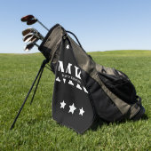 Serviette De Golf Le monogramme noir et blanc des hommes (Vert)
