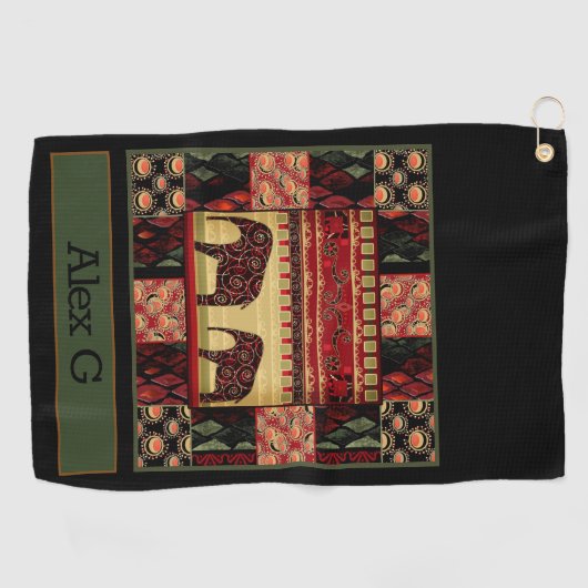 Serviette De Golf Le patchwork africain (Horizontal)