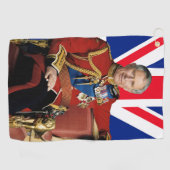 Serviette De Golf Le roi Charles III avec drapeau britannique (Horizontal)