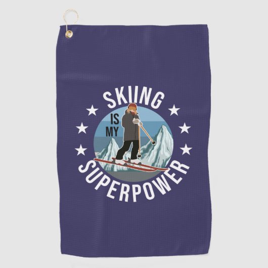 Serviette De Golf Le Ski Est Ma Superpuissance (Devant)