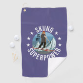 Serviette De Golf Le Ski Est Ma Superpuissance (En situation)