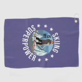 Serviette De Golf Le Ski Est Ma Superpuissance (Horizontal)