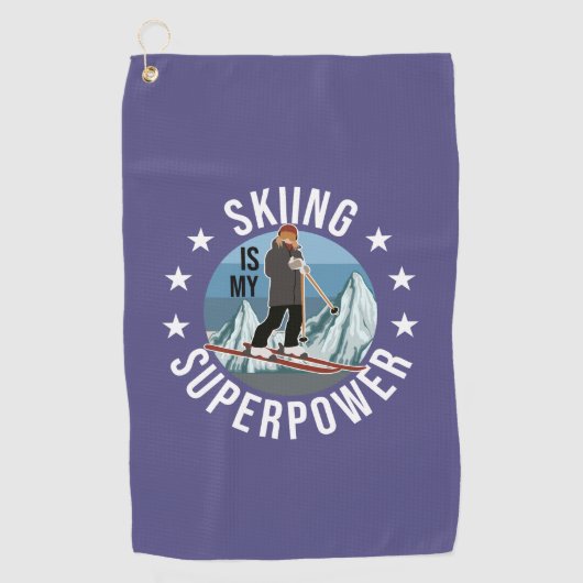 Serviette De Golf Le Ski Est Ma Superpuissance (Devant)