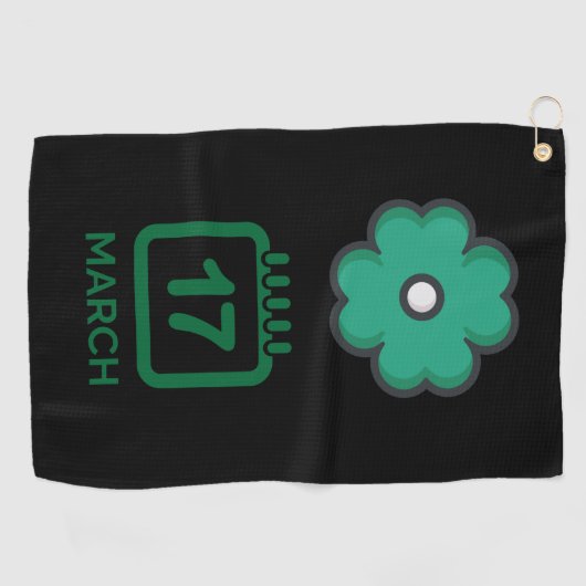 Serviette De Golf Le trèfle shamrock vert pour le St. Patrick's (Horizontal)