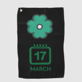 Serviette De Golf Le trèfle shamrock vert pour le St. Patrick's (Devant)