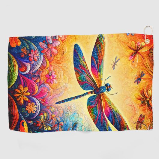 Serviette De Golf Le voyage de la libellule (Horizontal)