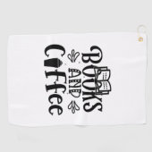 Serviette De Golf Lecture De Livres D'Art Et Café (Horizontal)