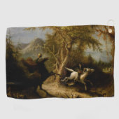 Serviette De Golf Légende du cavalier sans tête fantôme d'Halloween (Horizontal)