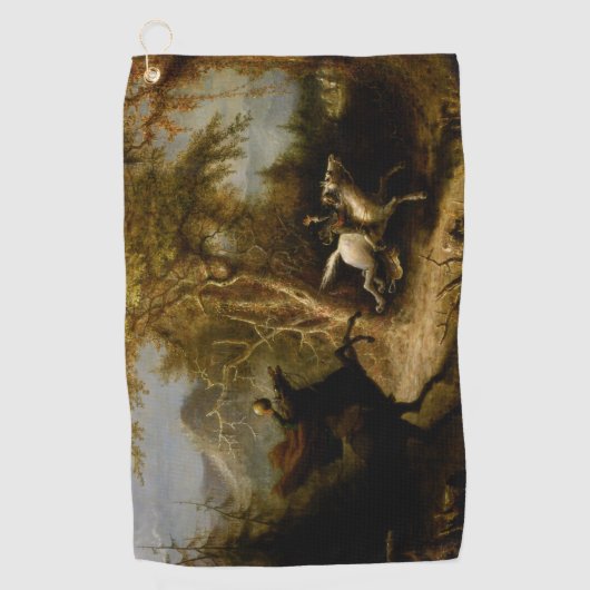 Serviette De Golf Légende du cavalier sans tête fantôme d'Halloween (Devant)