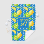 Serviette De Golf Lemon Tree Ocean Blue MONOGRAM (En situation)