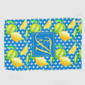 Serviette De Golf Lemon Tree Ocean Blue MONOGRAM (Horizontal)