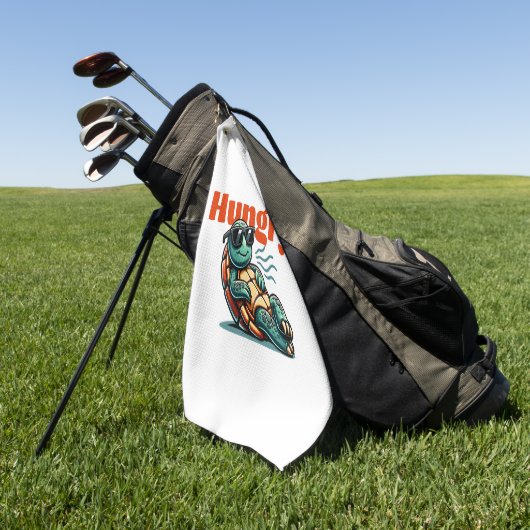 Serviette De Golf Lente et faim - Tortue Cool (Vert)