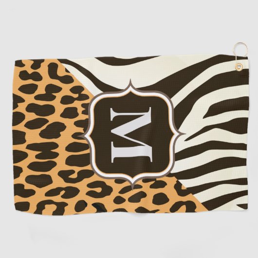 Serviette De Golf Léopard et zèbre (Horizontal)