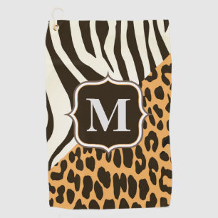 Serviette De Golf Léopard et zèbre