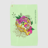 Serviette De Golf Léopard jaune Gecko Vert (Devant)