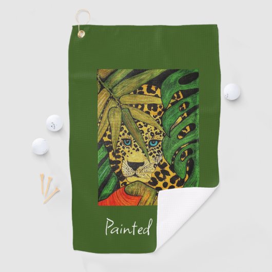 Serviette de golf Leopard peinte sauvage (En situation)