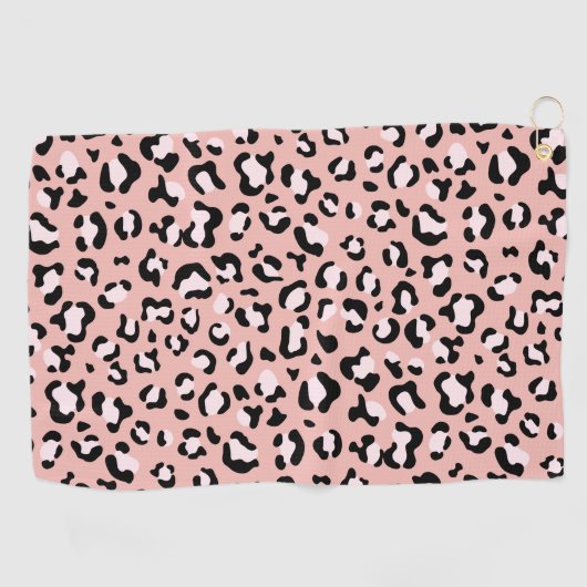 Serviette De Golf Léopard Print, Léopard Spots, Rose Léopard (Horizontal)