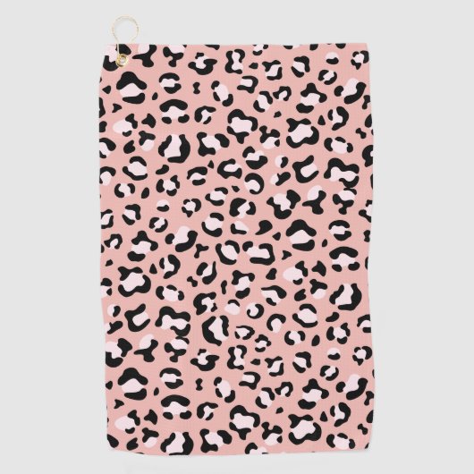 Serviette De Golf Léopard Print, Léopard Spots, Rose Léopard (Devant)