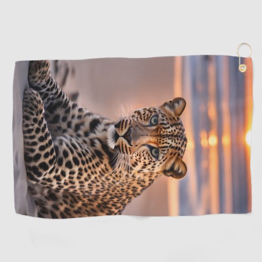 Serviette De Golf Léopard sur la plage (Horizontal)