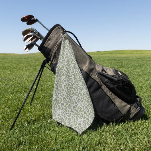 Serviette De Golf Léopard tacheté gris olive  (Vert)