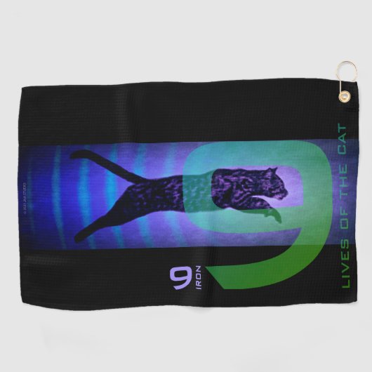 Serviette De Golf Les 9 vies du Chat Golf Towel (Horizontal)