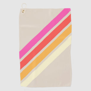 Serviette De Golf Les années 70 coloré 80s Retro Stripes
