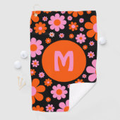 Serviette De Golf Les années 70 rétro Floral Super (En situation)