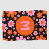 Serviette De Golf Les années 70 rétro Floral Super (Horizontal)