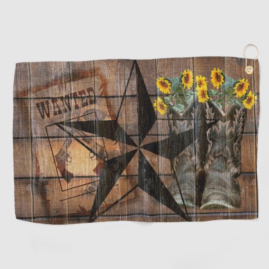 Serviette De Golf Les bottes de l'Ouest de Pistol Cowboy du Texas St (Horizontal)